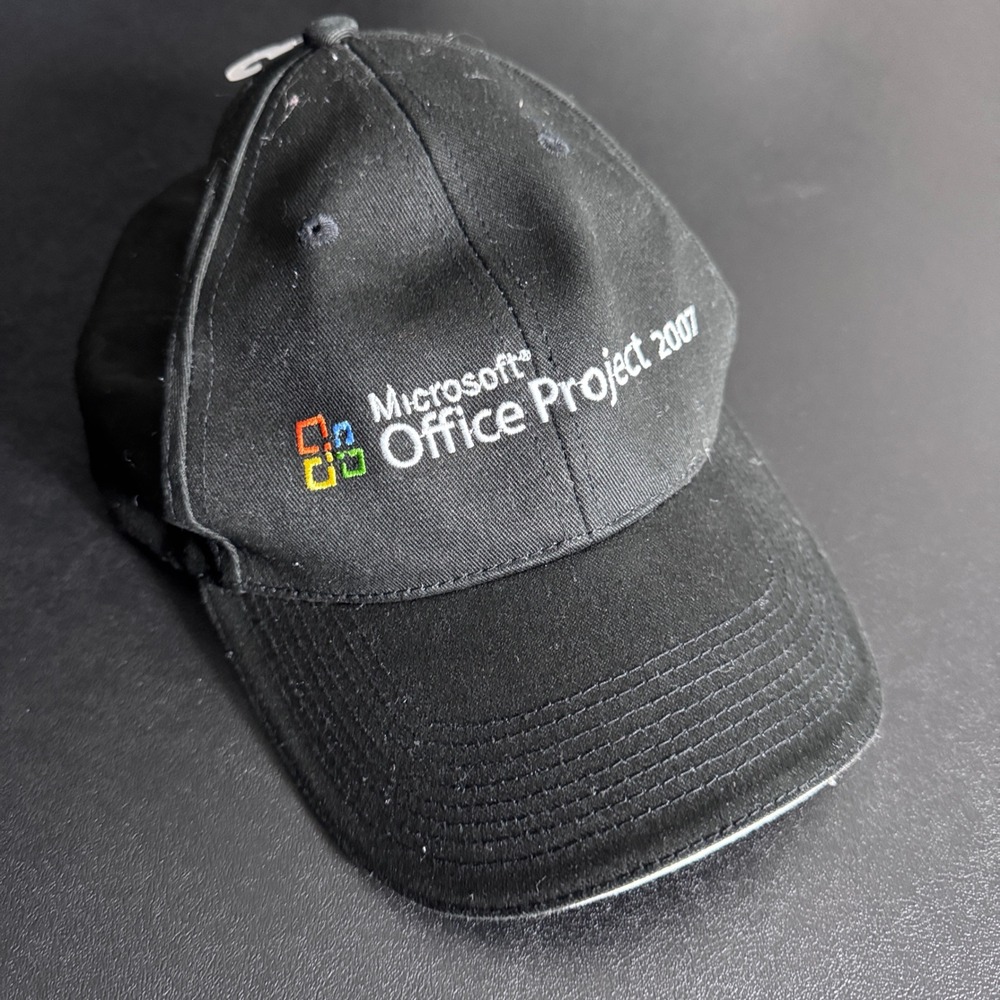 Microsoft Office Project 2007 Cap‎ Mens OSFM Black Solid Tech Promo Hat